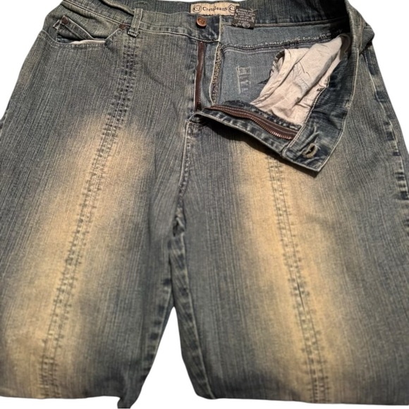 Crest Jeans Vintage Y2K 90s Western Flare Bootcut Embroidered Dirty Wash - Picture 3 of 10
